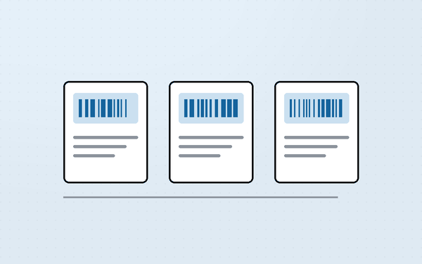 Diagram of shelf bins tagged with structured SKU barcodes