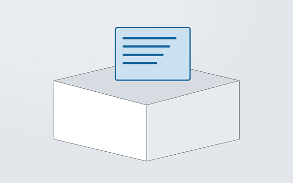 Diagram of a printed note placed inside a parcel alongside the packed product