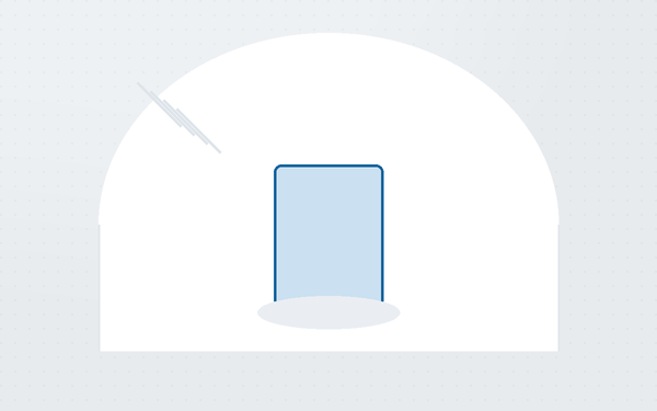 Diagram of a product photographed against a curved white sheet lit from a window